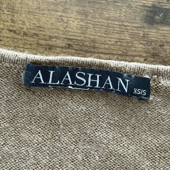 Alashan Womens Sweater Sz XS Small Tan Cashmere Silk Minimalist Quiet Luxury - Picture 5 of 6